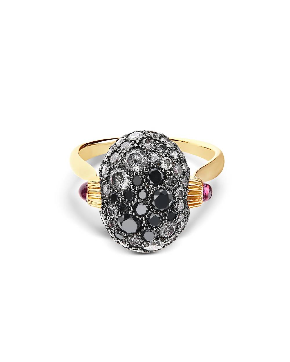 Nanis Anello "DANCING REVERSE" double face in oro, rubini, diamanti e crista – Nanis Italian Jewels Saldi