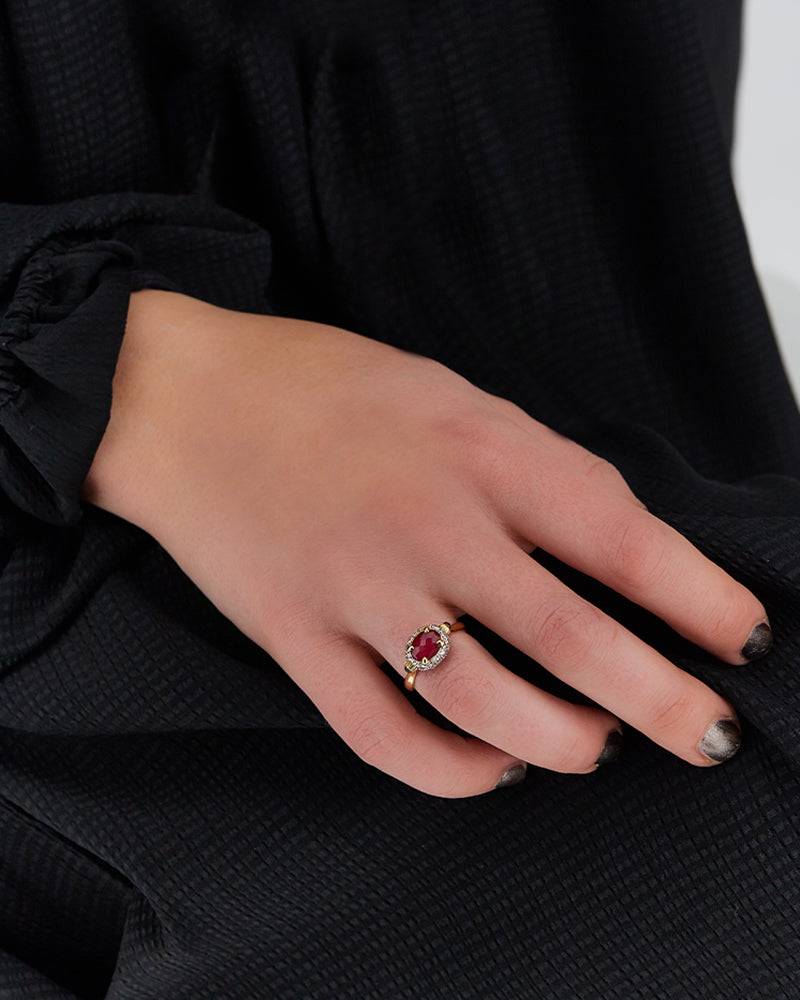 Nanis Anello "DANCING REVERSE" double face in oro, rubini, diamanti e crista – Nanis Italian Jewels Offerte