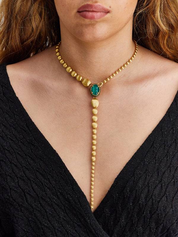 Nanis Collana a Y "DANCING REVERSE" double face in oro, zaffiri, tsavorite, – Nanis Italian Jewels Vendita Calda