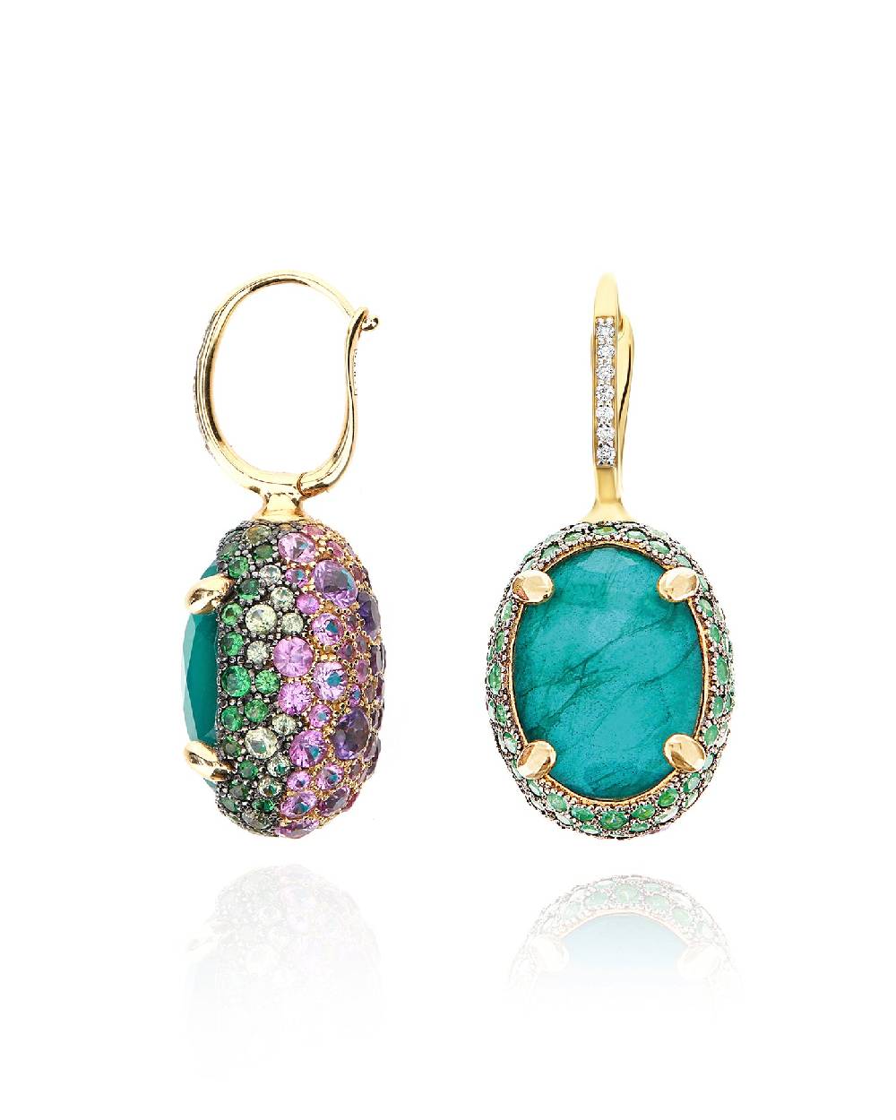 Nanis Orecchini CILIEGINE "DANCING REVERSE" double face in oro, diamanti, ts – Nanis Italian Jewels I Più Venduti