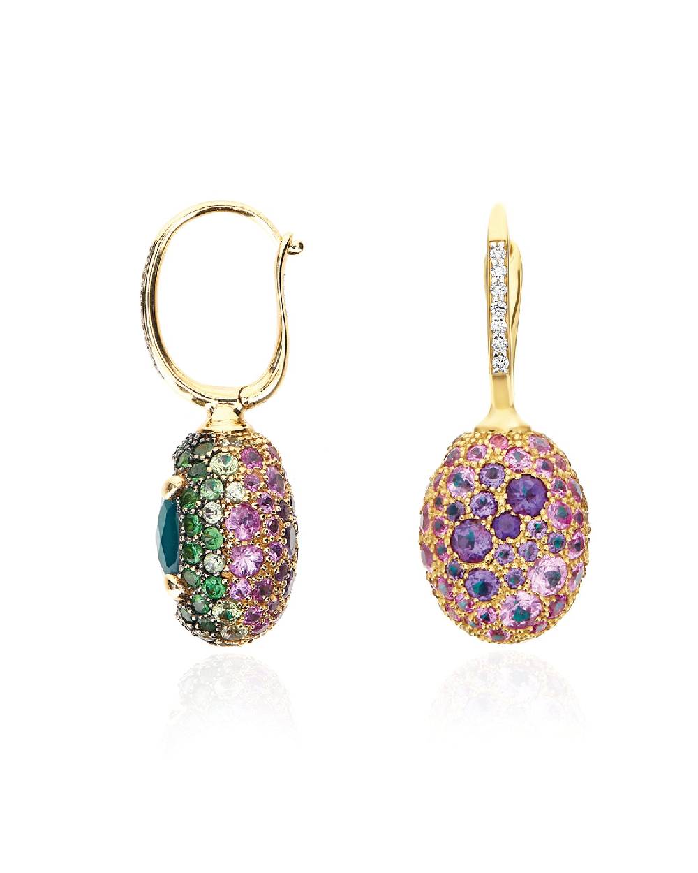 Nanis Orecchini CILIEGINE "DANCING REVERSE" double face in oro, diamanti, ts – Nanis Italian Jewels Vendite Flash