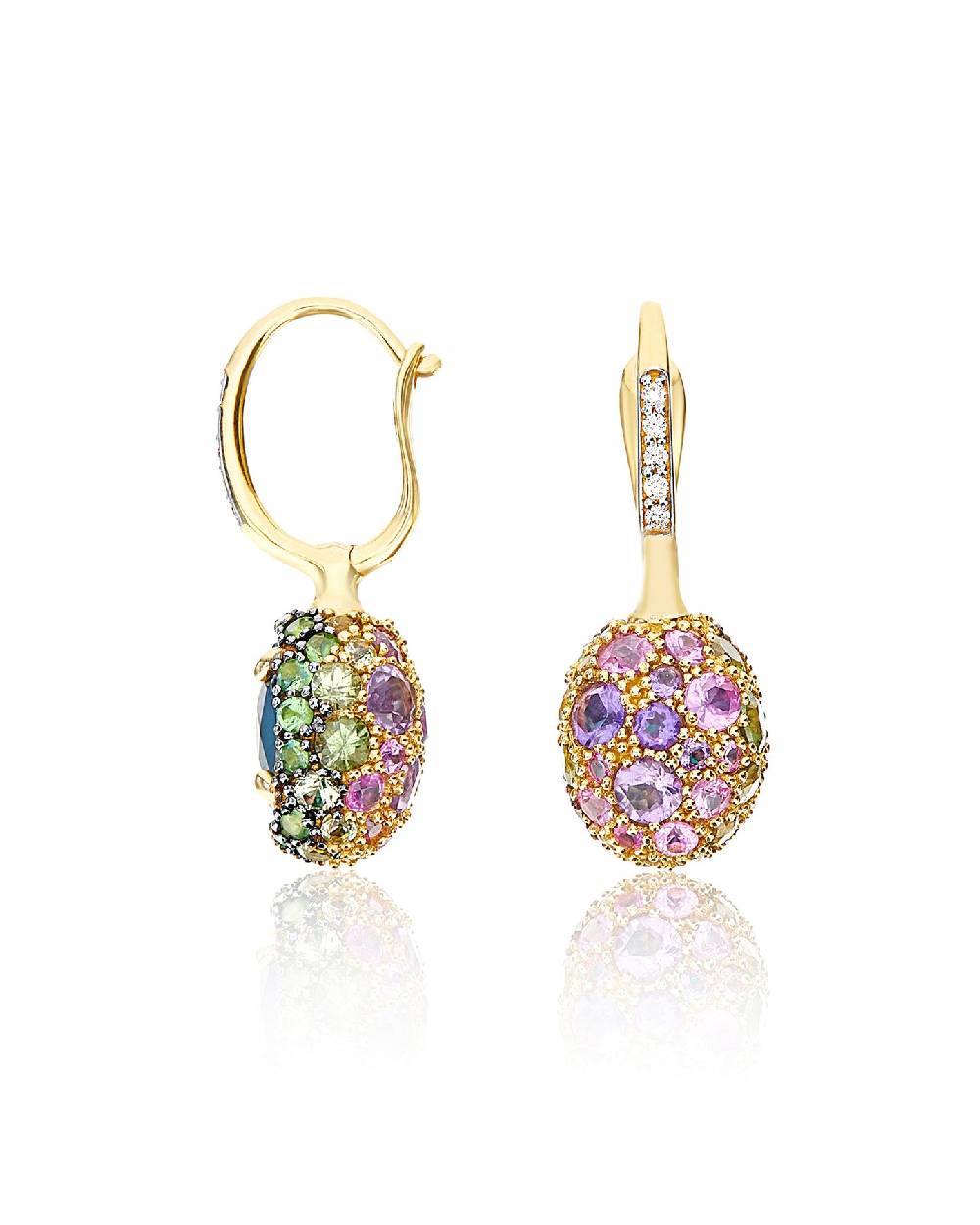 Nanis Orecchini CILIEGINE "DANCING REVERSE" double face in oro, diamanti, ts – Nanis Italian Jewels Negozio