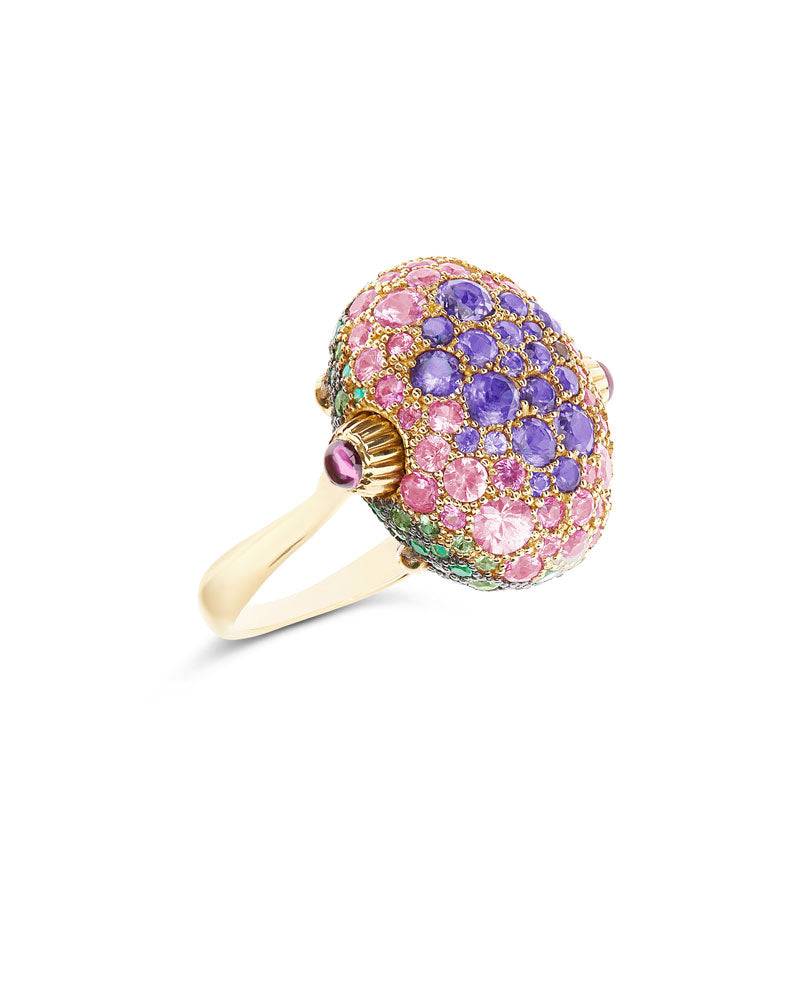 Nanis Anello "DANCING REVERSE" double face in oro, diamanti, tsavorite, amet – Nanis Italian Jewels In Saldo