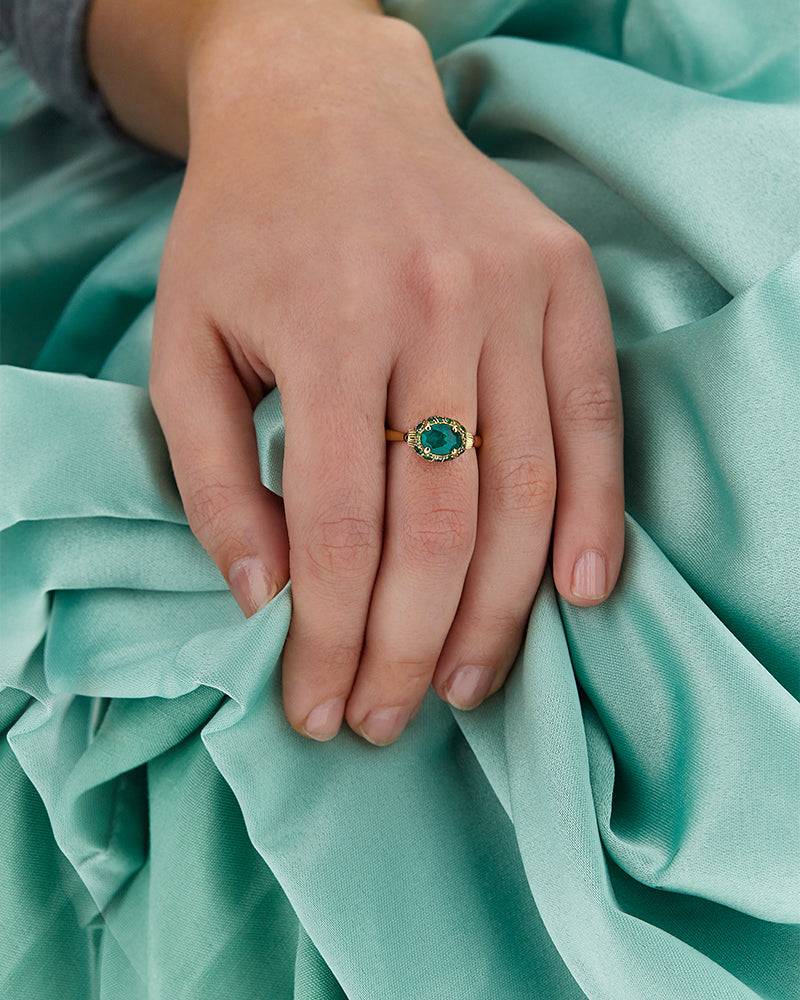 Nanis Anello "DANCING REVERSE" double face in oro, diamanti, tsavorite, amet – Nanis Italian Jewels Moda