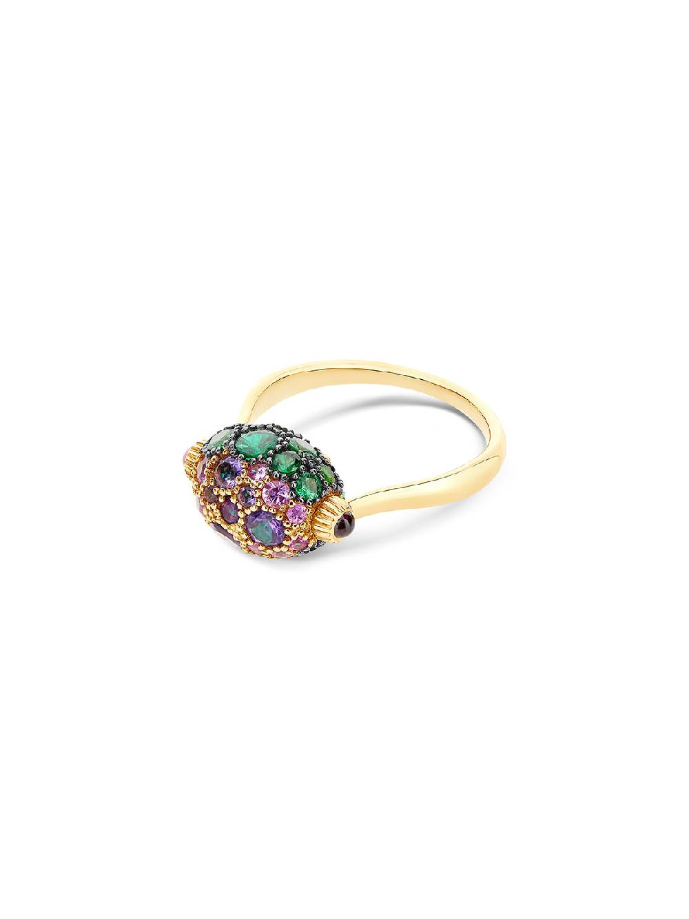 Nanis Anello "DANCING REVERSE" double face in oro, diamanti, tsavorite, amet – Nanis Italian Jewels Moda