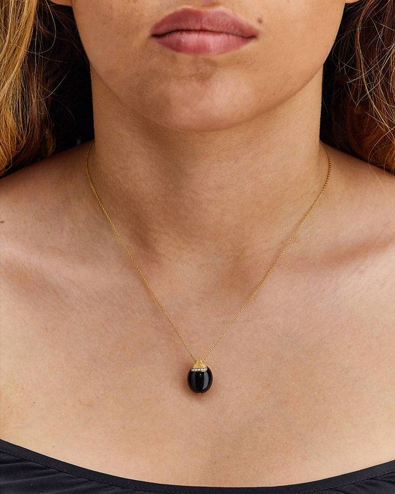 Nanis Collana "DANCING MYSTERY BLACK" pendente in oro con boule in onice ner – Nanis Italian Jewels Nuovo