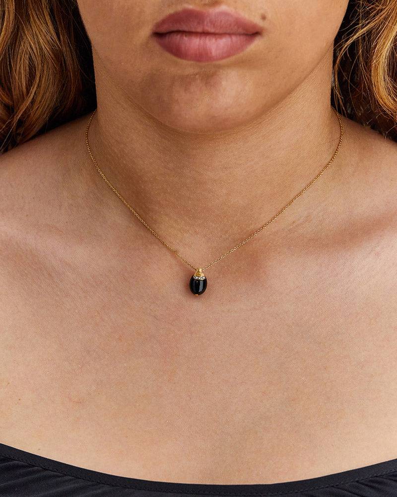 Nanis Collana "DANCING MYSTERY BLACK" pendente in oro con boule in onice ner – Nanis Italian Jewels Qualità