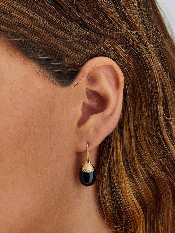 Nanis Orecchini CILIEGINE "DANCING MYSTERY BLACK" pendenti con boules in oro – Nanis Italian Jewels Promozione