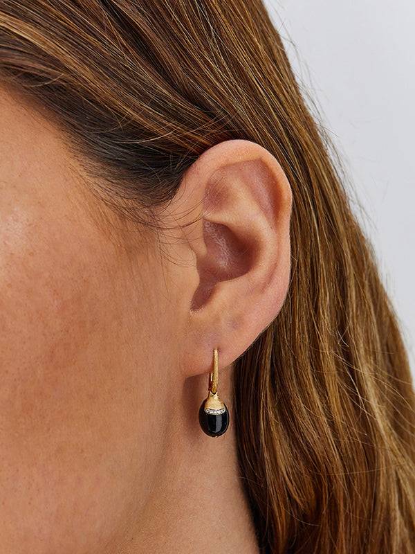 Nanis Orecchini CILIEGINE "DANCING MYSTERY BLACK" pendenti con boules in oro – Nanis Italian Jewels Spedizione Gratuita