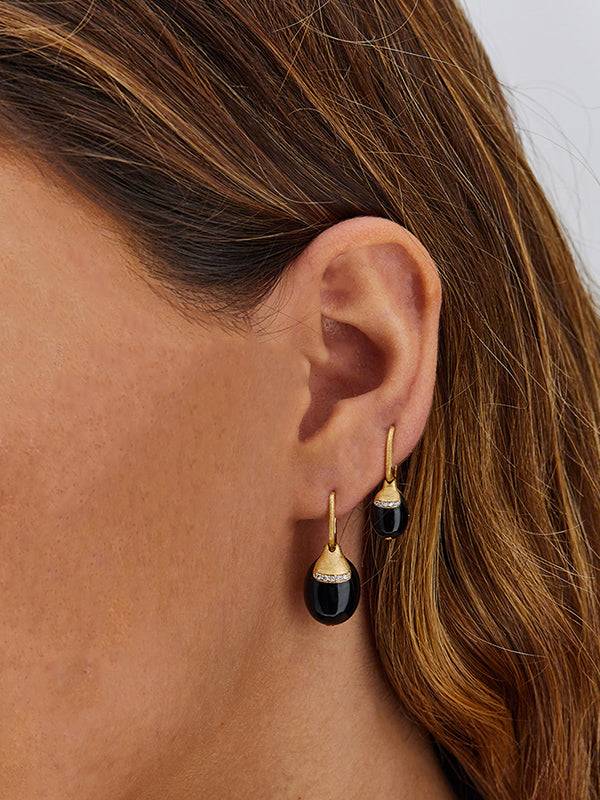 Nanis Orecchini CILIEGINE "DANCING MYSTERY BLACK" pendenti con boules in oro – Nanis Italian Jewels Spedizione Gratuita