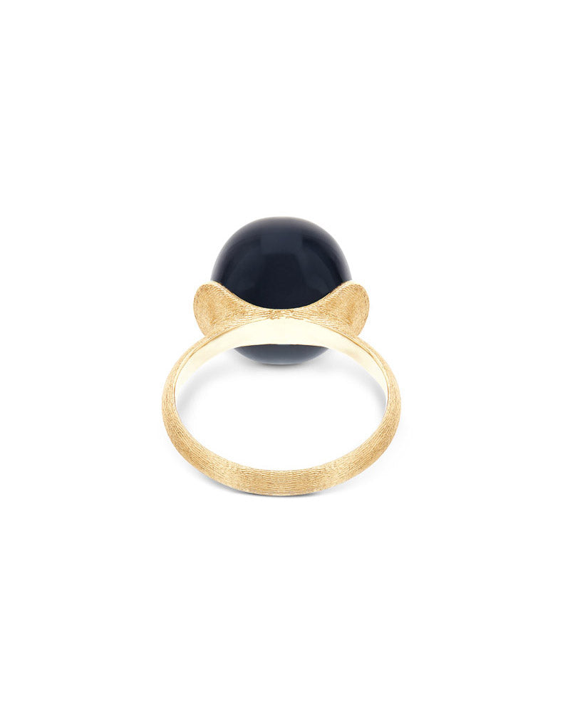 Nanis Anello "DANCING MYSTERY BLACK" con boule in oro, diamanti e onice nero – Nanis Italian Jewels Pezzi Unici