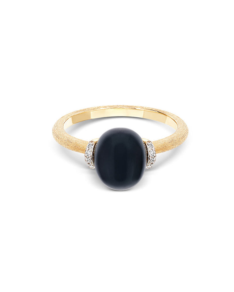 Nanis Anello "DANCING MYSTERY BLACK" con boule in oro, diamanti e onice nero – Nanis Italian Jewels Soddisfazione Garantita