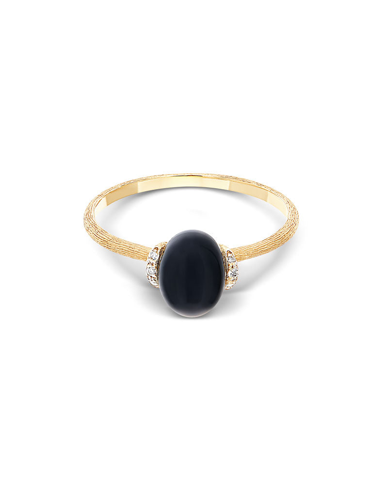 Nanis Anello "DANCING MYSTERY BLACK" con boule in oro, diamanti e onice nero – Nanis Italian Jewels Qualità Garantita