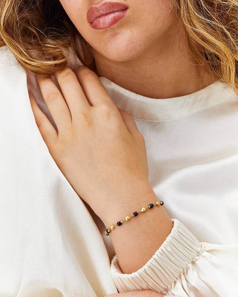 Nanis Bracciale "DANCING MYSTERY BLACK" casual con boules in oro e onice ner – Nanis Italian Jewels Fino Al -60%