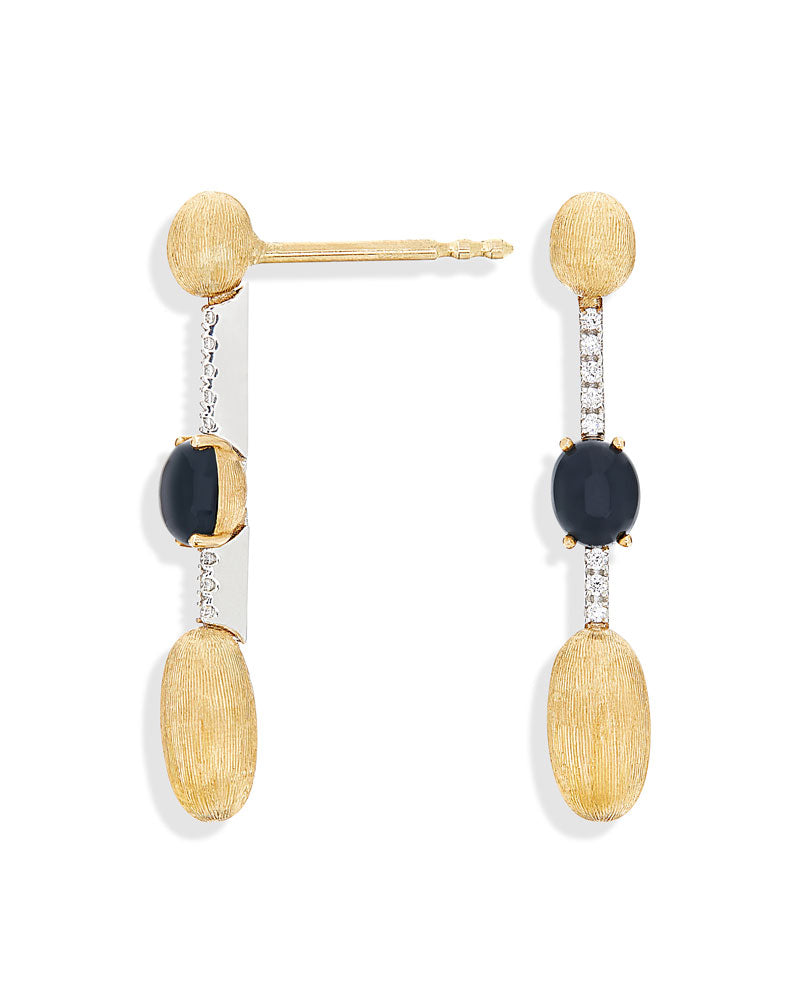 Nanis Orecchini "DANCING MYSTERY BLACK" pendenti in oro, diamanti e onice ne – Nanis Italian Jewels Shopping Online