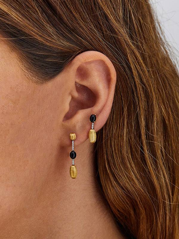 Nanis Orecchini "DANCING MYSTERY BLACK" pendenti in oro, diamanti e onice ne – Nanis Italian Jewels Shopping Online