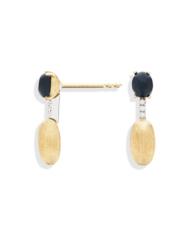 Nanis Orecchini "DANCING MYSTERY BLACK" pendenti in oro, diamanti e onice ne – Nanis Italian Jewels Affare Del Giorno