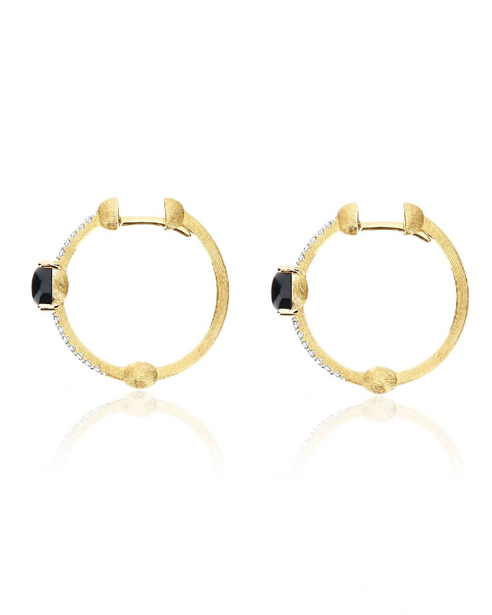 Nanis Orecchini "DANCING MYSTERY BLACK" a cerchio in oro, diamanti e onice n – Nanis Italian Jewels Prezzo Ridotto