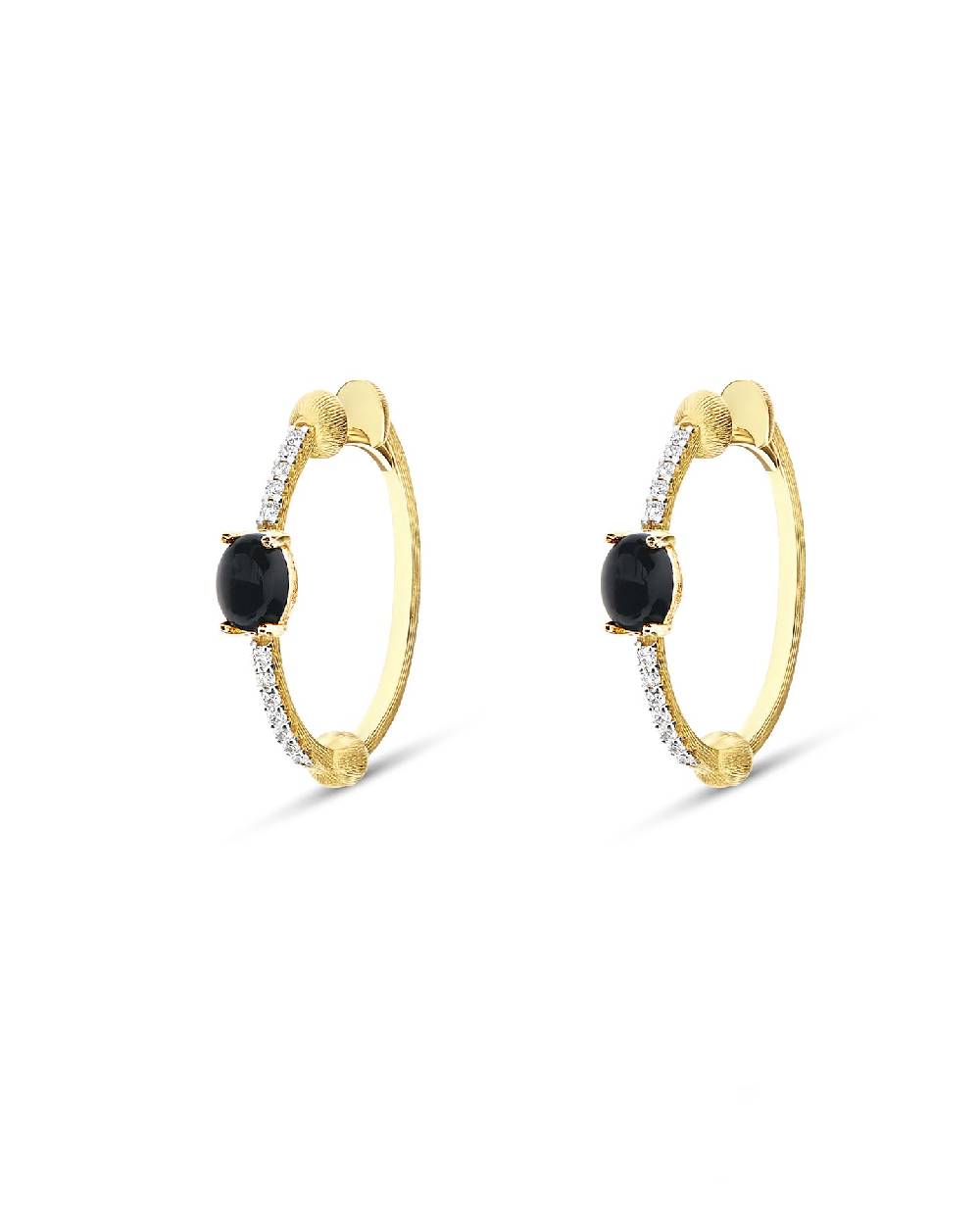 Nanis Orecchini "DANCING MYSTERY BLACK" a cerchio in oro, diamanti e onice n – Nanis Italian Jewels Prezzo Ridotto