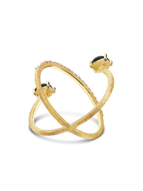Nanis Anello ad incrocio "DANCING MYSTERY BLACK" in oro, diamanti e onice ne – Nanis Italian Jewels Sottocosto