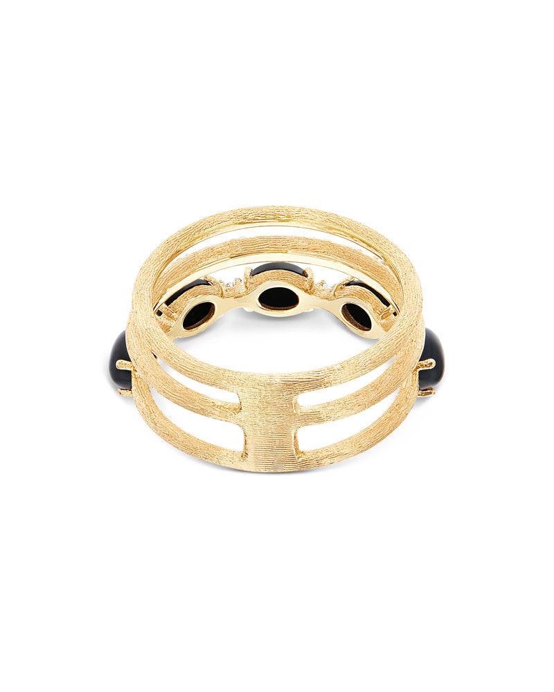 Nanis Anello "DANCING MYSTERY BLACK" a tripla fascia, in oro, pavé di diaman – Nanis Italian Jewels Novità