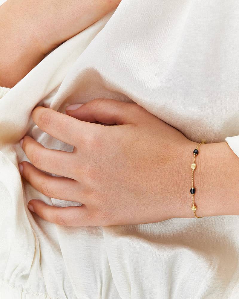Nanis Bracciale "DANCING MYSTERY BLACK" essenziale in oro e onice nero – Nanis Italian Jewels Economico