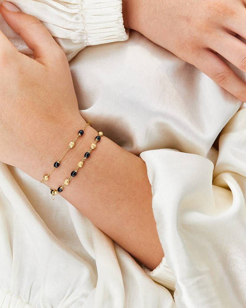 Nanis Bracciale "DANCING MYSTERY BLACK" essenziale in oro e onice nero – Nanis Italian Jewels Economico