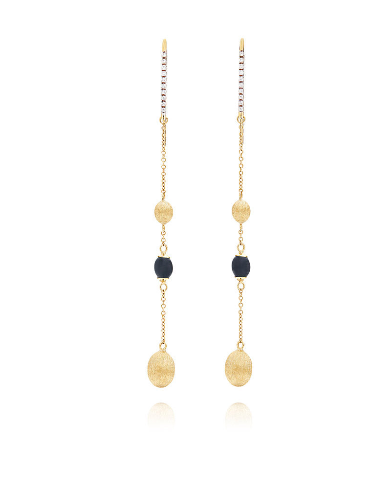 Nanis Orecchini "DANCING MYSTERY BLACK" da tutti i giorni pendenti in oro, d – Nanis Italian Jewels