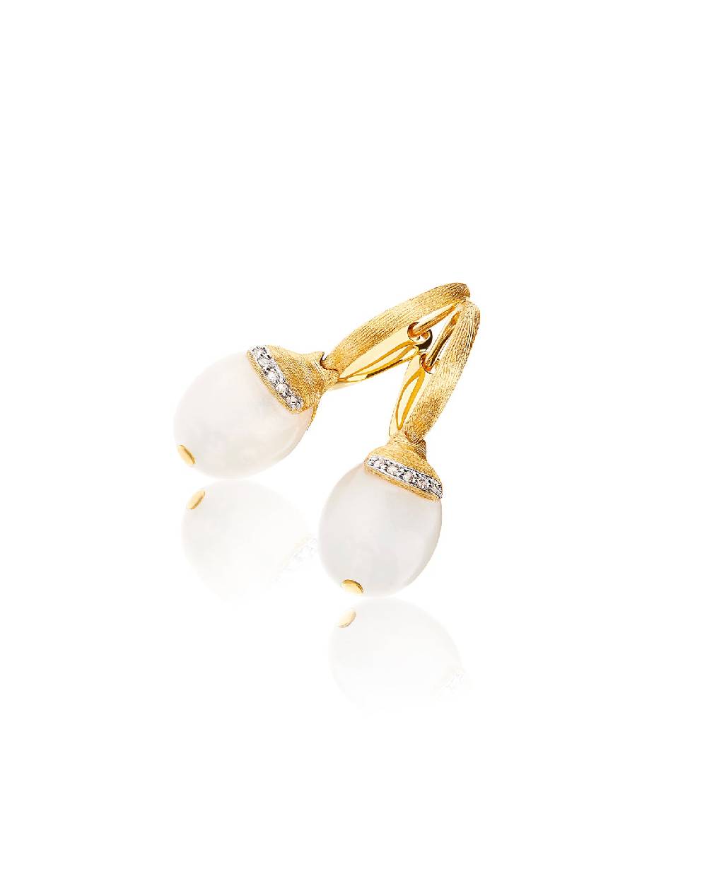 Nanis Orecchini ciliegine "WHITE DESERT" pendenti in oro, pietra di luna e d – Nanis Italian Jewels I Più Venduti