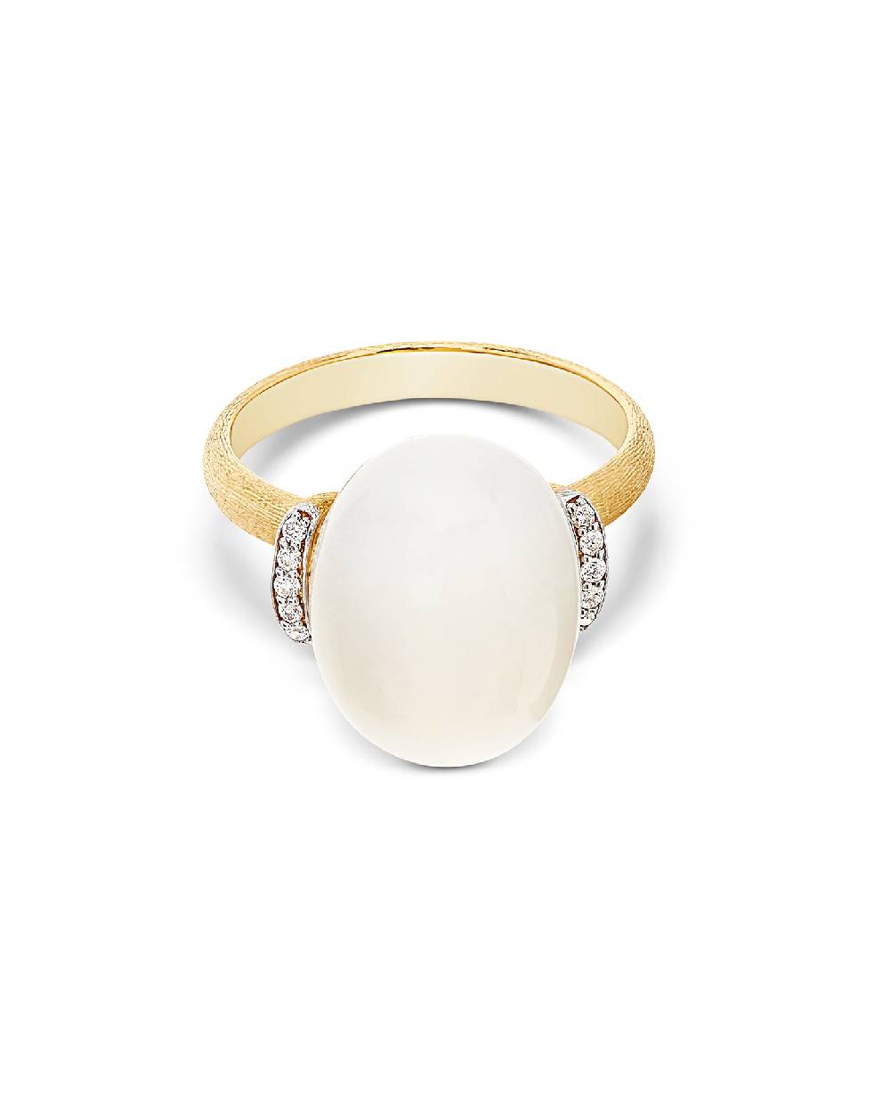 Nanis Anello "WHITE DESERT" in oro, diamanti e pietra di luna (grande) – Nanis Italian Jewels Vendite Flash