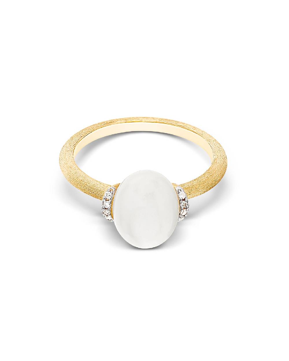 Nanis Anello "WHITE DESERT" in oro, diamanti e pietra di luna (piccolo) – Nanis Italian Jewels Negozio