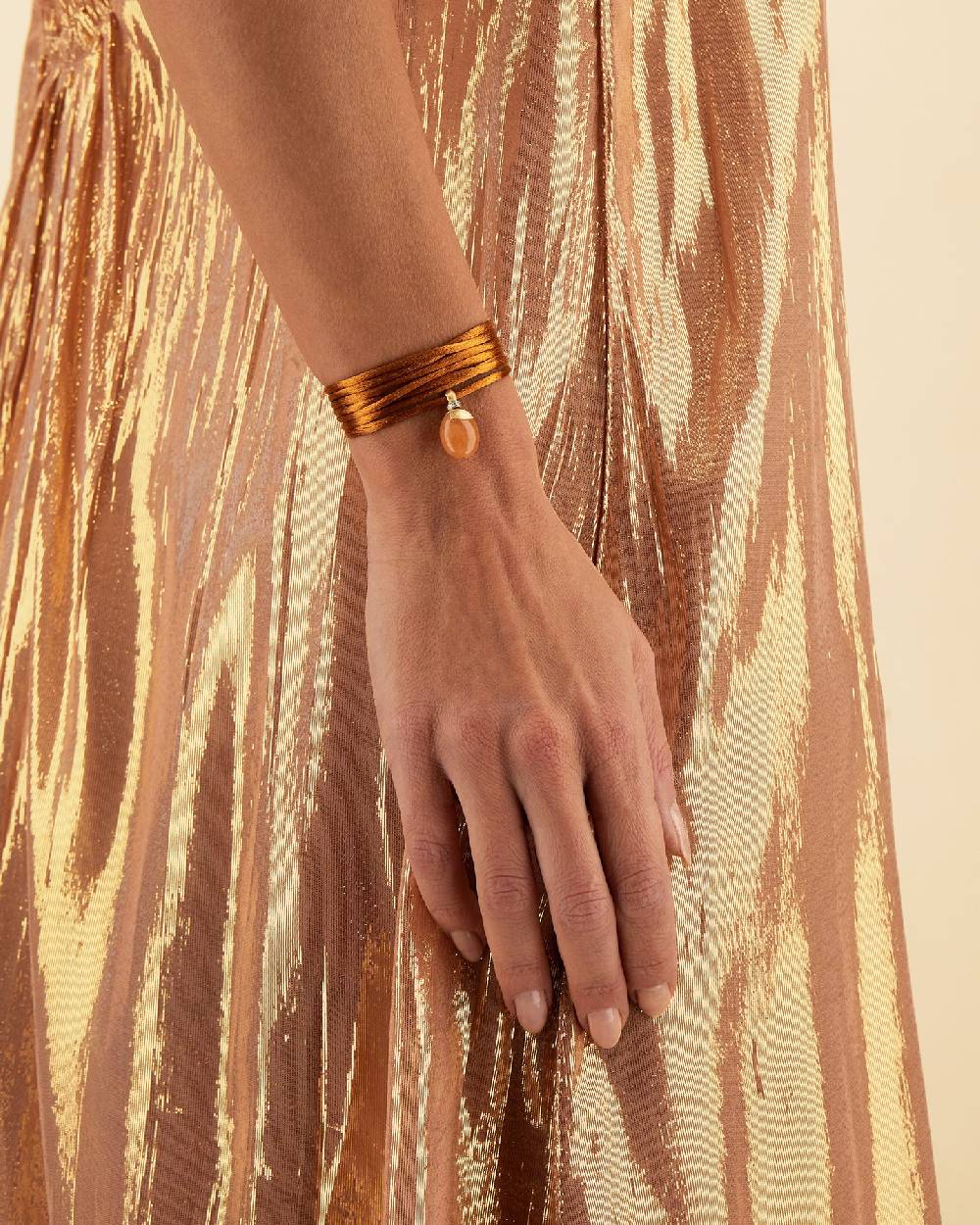 Nanis Pendente "PETRA" in oro, diamanti e avventurina arancione (medio) – Nanis Italian Jewels Nuova