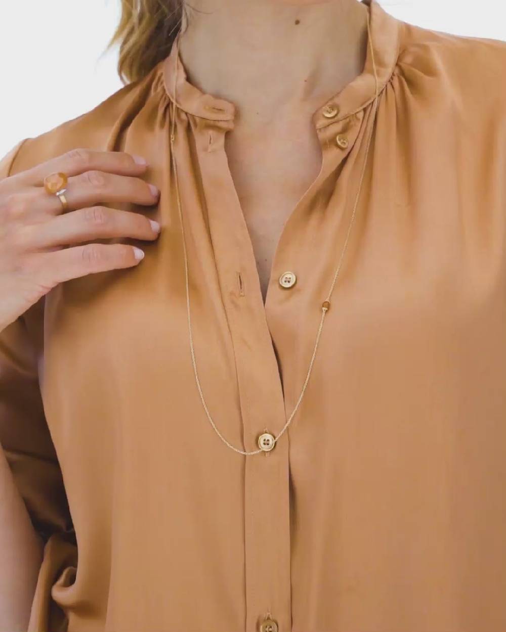 Nanis Collana "PETRA" in oro e avventurina arancione (lunga) – Nanis Italian Jewels 2025