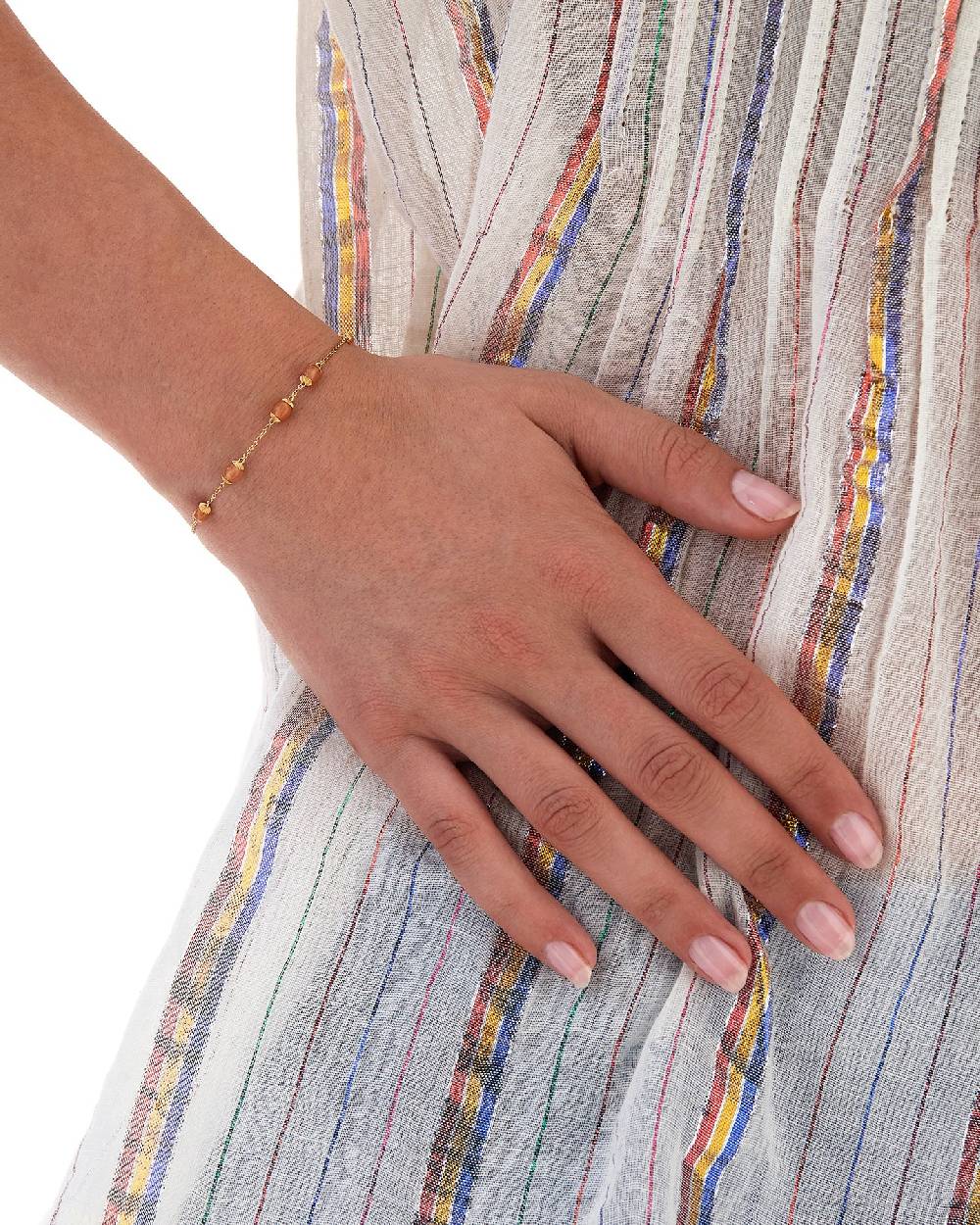 Nanis Bracciale "PETRA" oro e avventurina arancione – Nanis Italian Jewels 2025