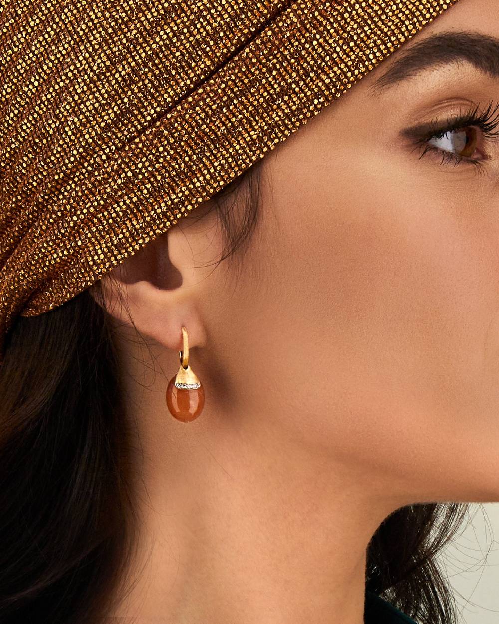 Nanis Orecchini ciliegine "PETRA" pendenti in oro, avventurina arancione e d – Nanis Italian Jewels In Linea