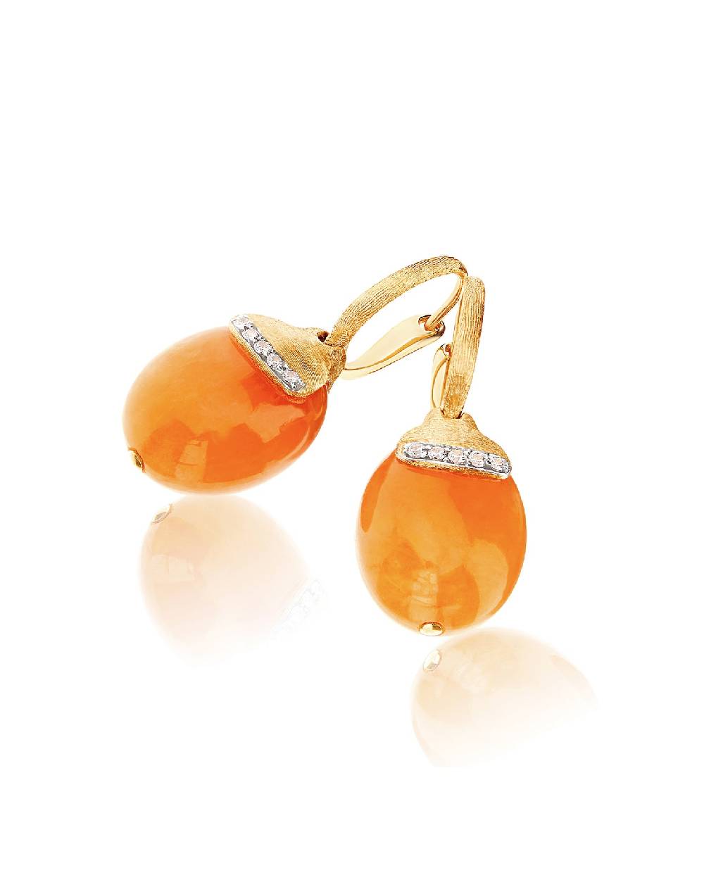 Nanis Orecchini ciliegine "PETRA" pendenti in oro, avventurina arancione e d – Nanis Italian Jewels In Linea