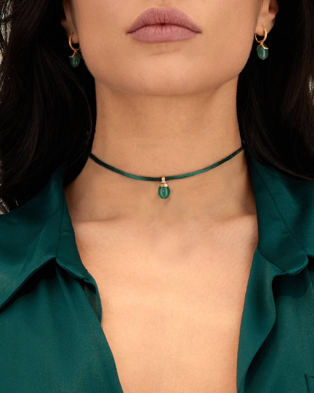 Nanis Pendente "AMAZZONIA" in oro, diamanti e avventurina verde (piccolo) – Nanis Italian Jewels Pezzi Unici