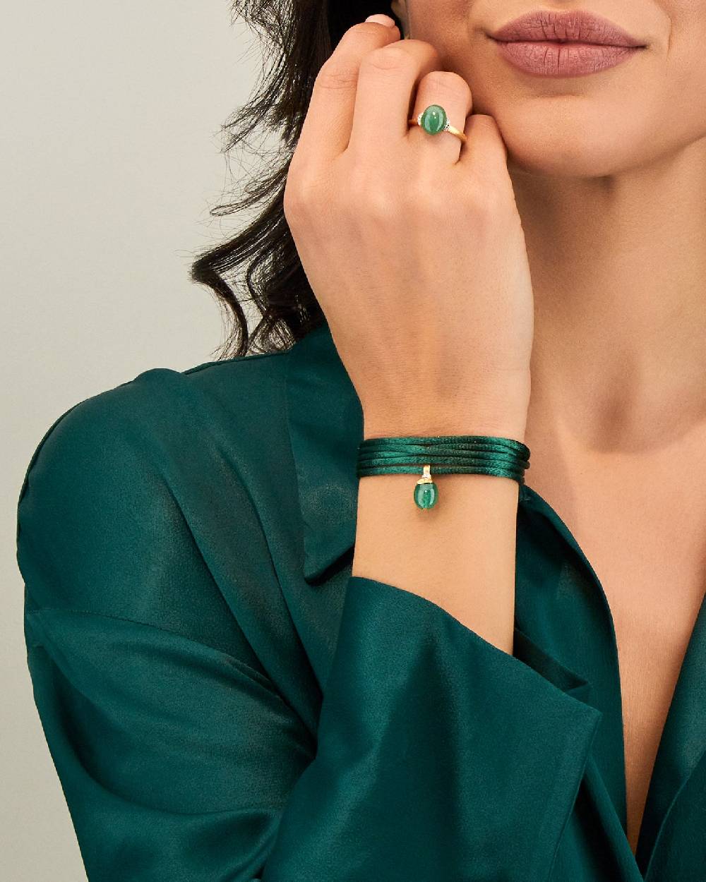 Nanis Pendente "AMAZZONIA" in oro, diamanti e avventurina verde (piccolo) – Nanis Italian Jewels Pezzi Unici