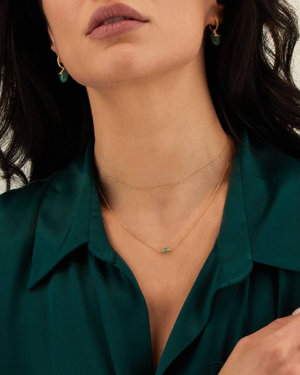 Nanis Collana "AMAZZONIA" in oro e avventurina verde (lunga) – Nanis Italian Jewels Soddisfazione Garantita
