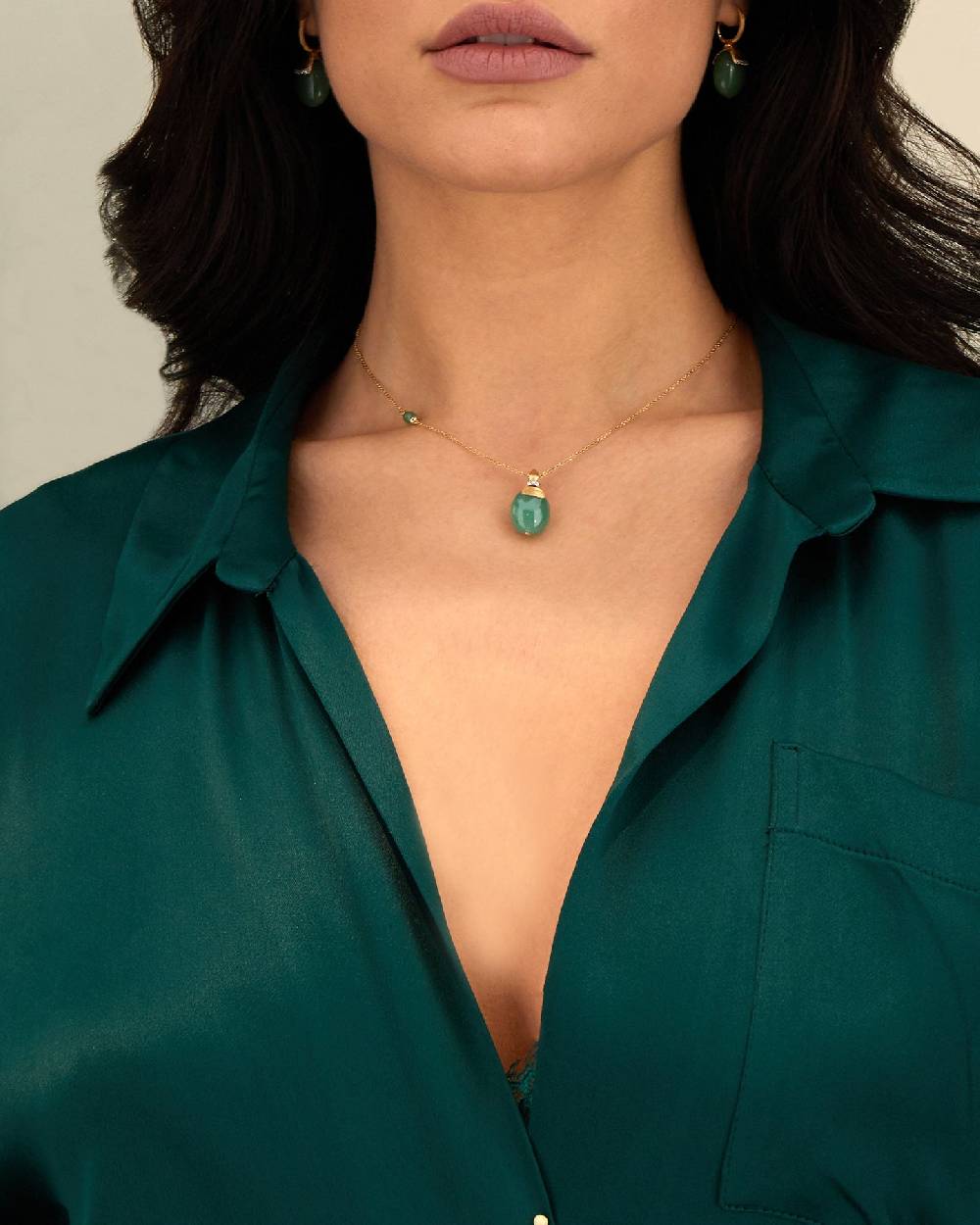 Nanis Collana "AMAZZONIA" in oro e avventurina verde (corta) – Nanis Italian Jewels Negozi Online