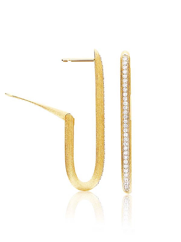 Nanis Orecchini a cerchio "LIBERA" squadrati grandi in oro e diamanti – Nanis Italian Jewels Affare Del Giorno