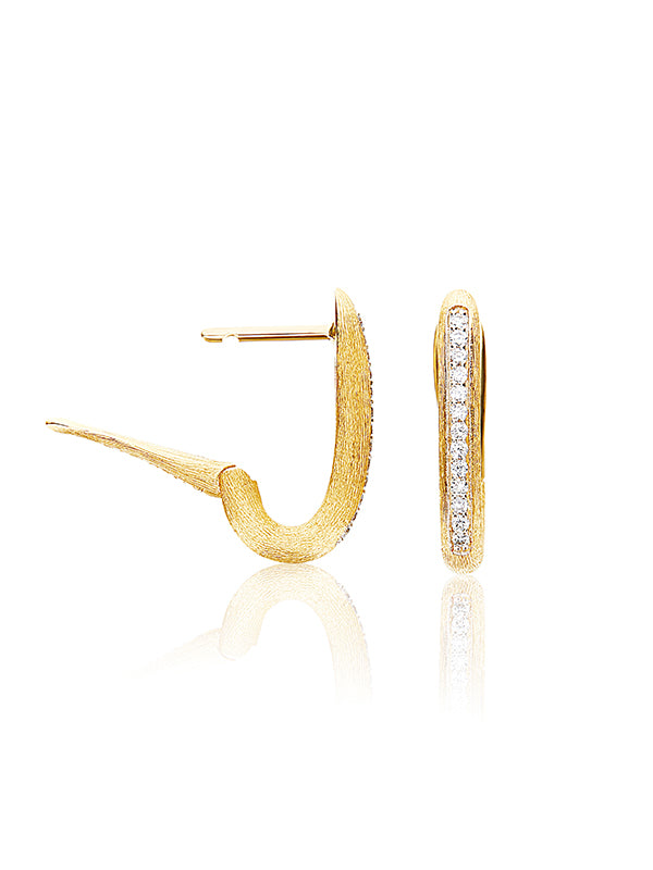 Nanis Orecchini a cerchio "LIBERA" squadrati piccoli in oro e diamanti – Nanis Italian Jewels Sottocosto