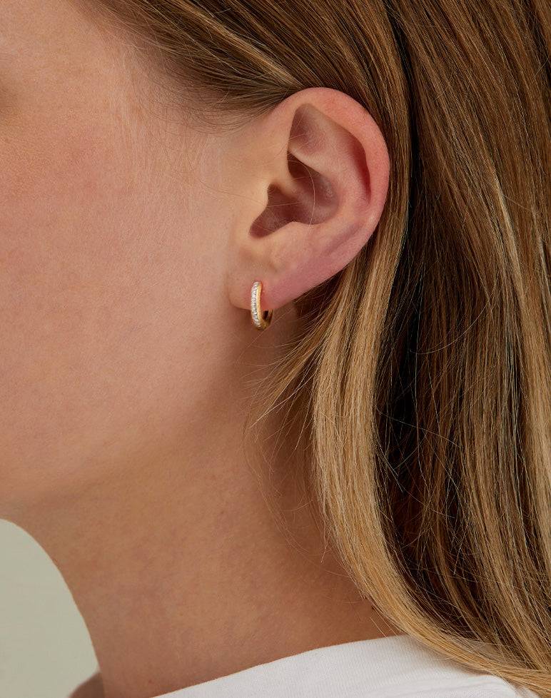 Nanis Orecchini a cerchio piccoli "LIBERA" in oro e diamanti – Nanis Italian Jewels Sconto