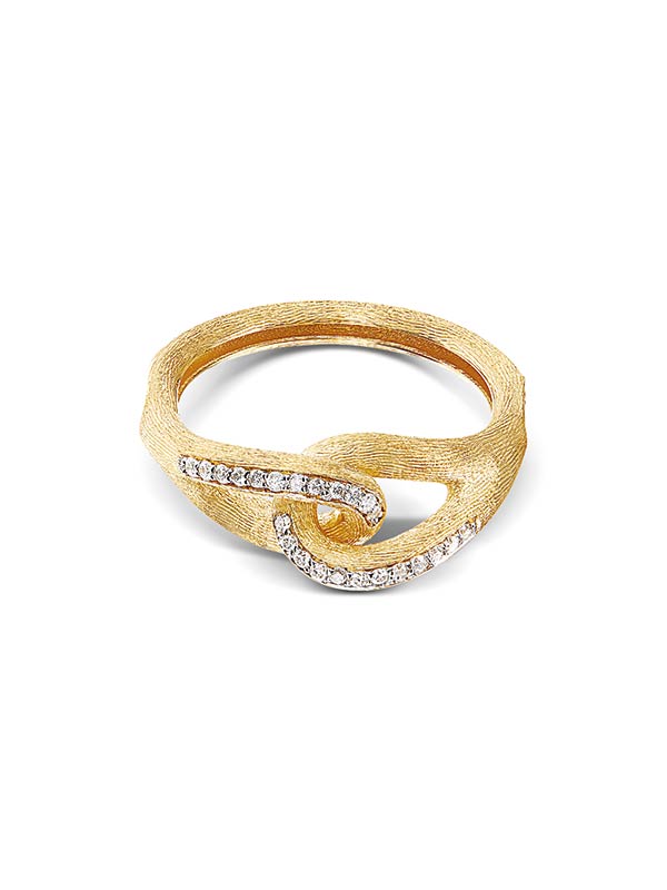 Nanis Anello "LIBERA" intrecciato in oro e diamanti – Nanis Italian Jewels