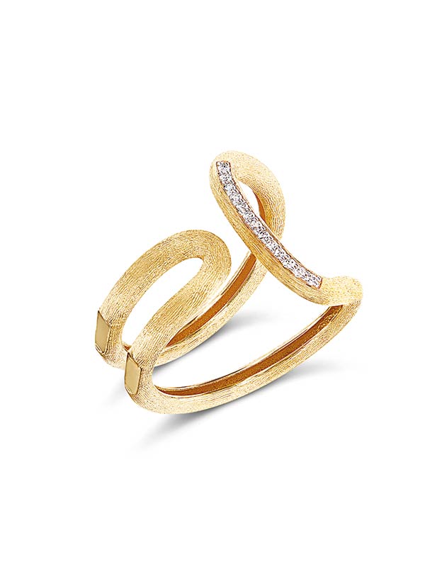 Nanis Anello "LIBERA" contemporaneo in oro e diamanti – Nanis Italian Jewels In Vendita