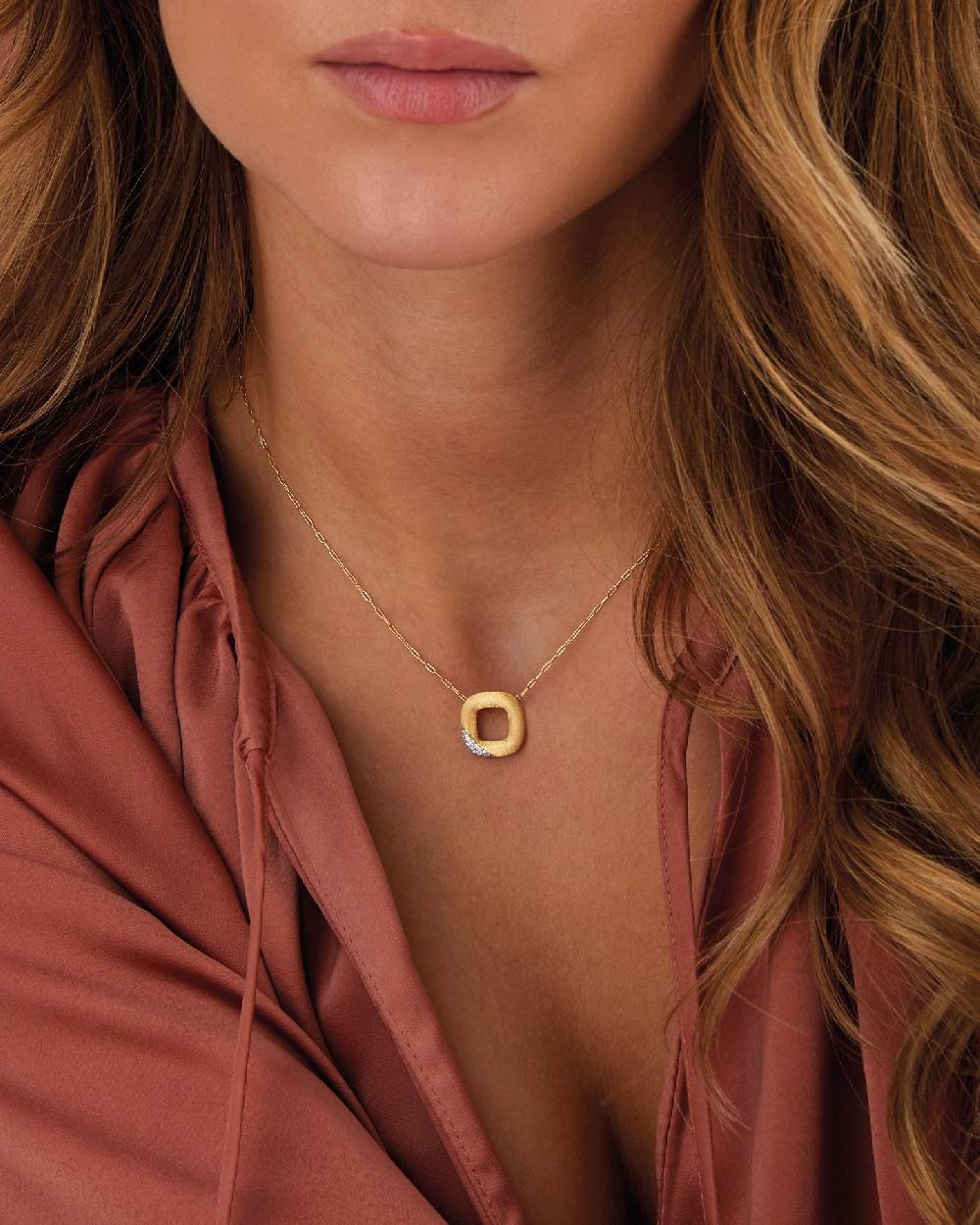 Nanis Collana "LIBERA" con ciondolo squadrato in oro e diamanti (piccolo) – Nanis Italian Jewels Offerte