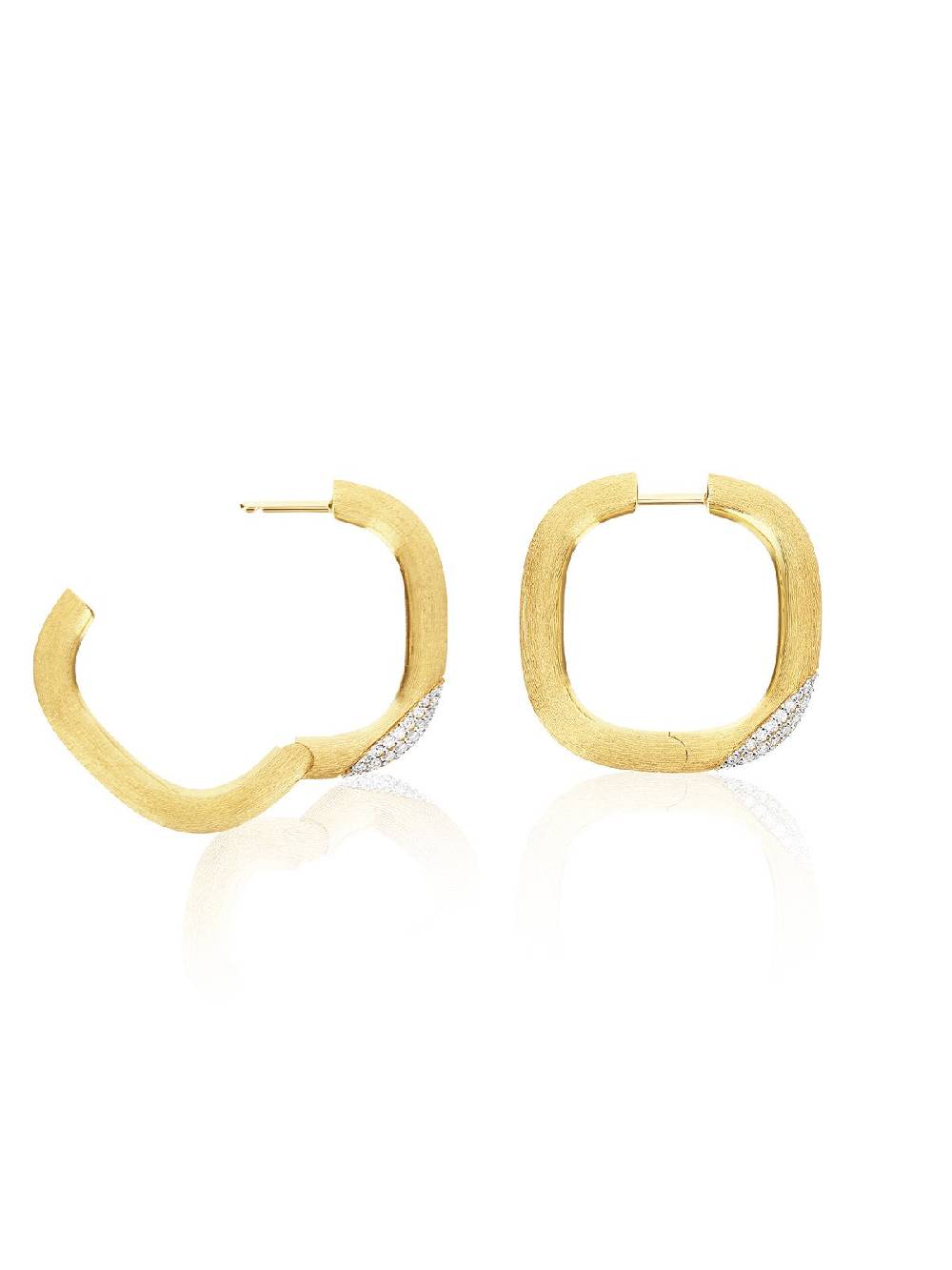 Nanis Orecchini "LIBERA" squadrati in oro e diamanti (grandi) – Nanis Italian Jewels Hotsell