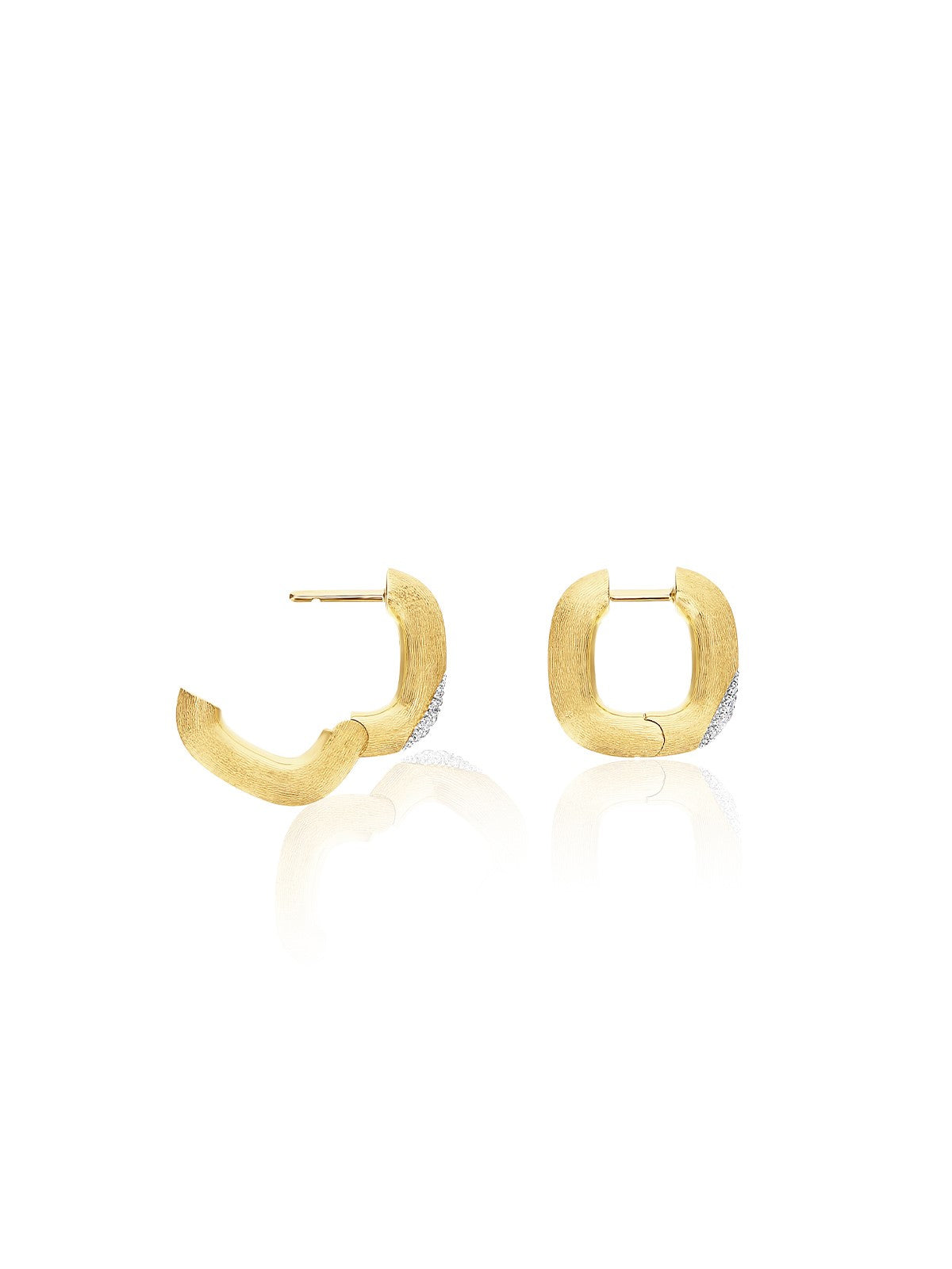 Nanis Orecchini "LIBERA" squadrati in oro e diamanti (piccoli) – Nanis Italian Jewels Vendita Calda
