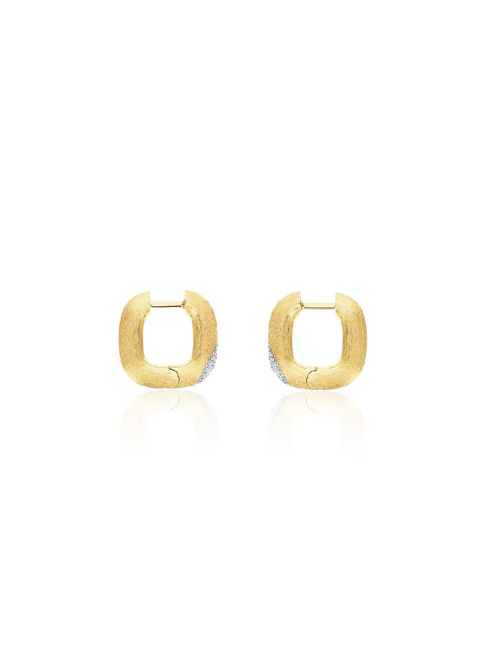 Nanis Orecchini "LIBERA" squadrati in oro e diamanti (piccoli) – Nanis Italian Jewels Vendita Calda