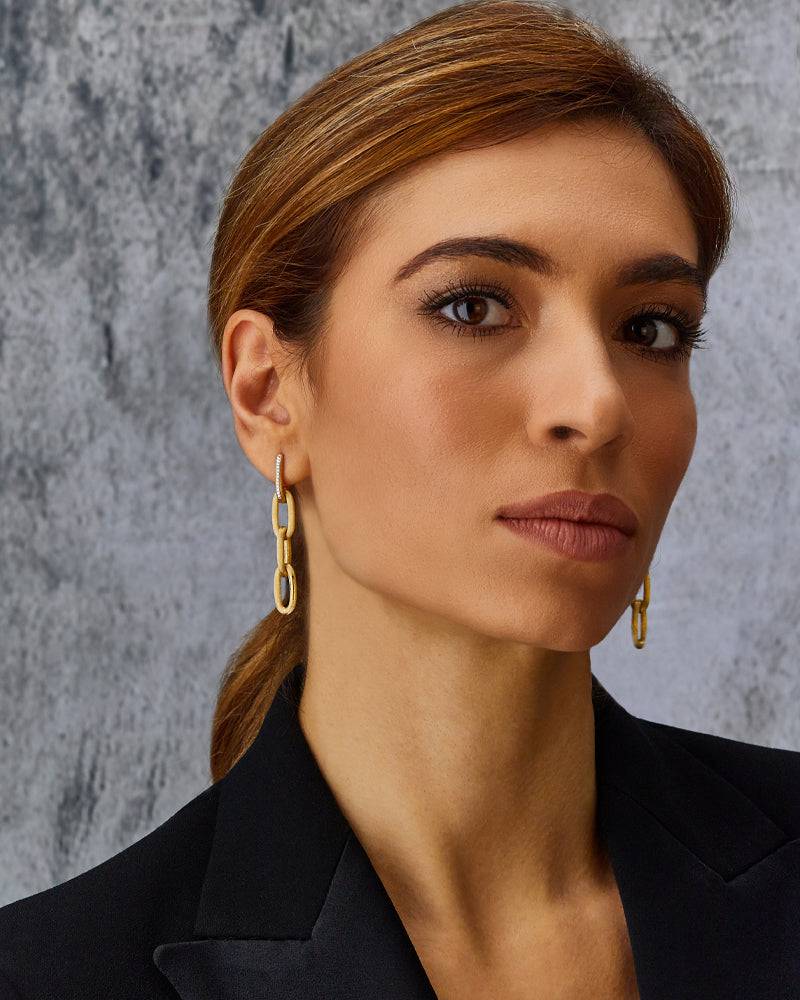 Nanis Orecchini "LIBERA SOUL" pendenti con triplo elemento in oro e diamanti – Nanis Italian Jewels I Più Venduti